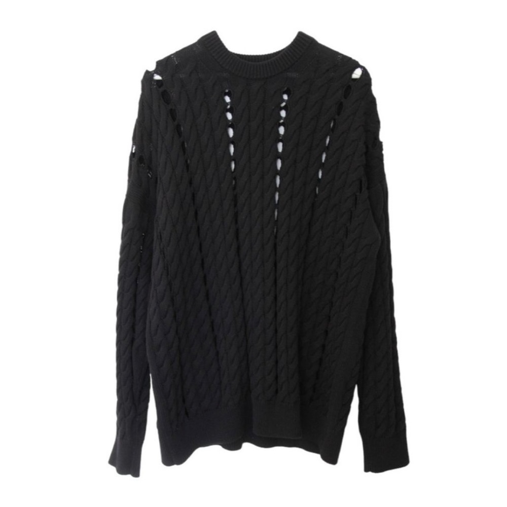 Alexander Wang Sweater Womens Sz M Oversized Cable Knit Heavy Cotton Pullover